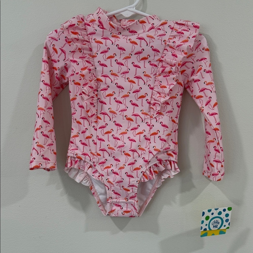 Little Me Pink Flamingo One Piece Bathing Suit